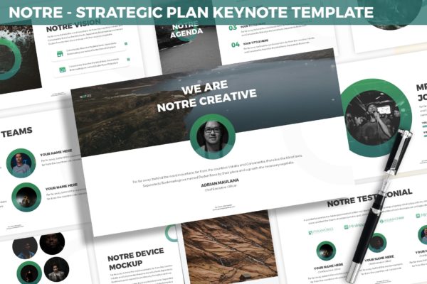 市场规划/项目计划主题蚂蚁素材精选Keynote模板模板 Notre – Strategic Plan Keynote Template