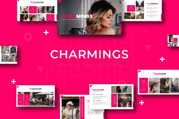 妇女/家庭/女性团队主题蚂蚁素材精选Keynote模板设计模板 Charmings – Keynote Template