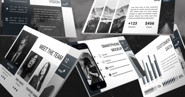 现代单色设计企业Lookbook风格蚂蚁素材精选Keynote模板模板 Mono – Lookbook Keynote Template