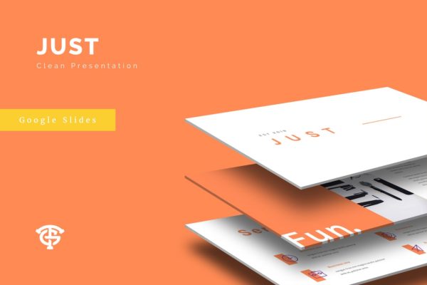 极简主义企业服务介绍蚂蚁素材精选谷歌演示模板 Just Clean – Google Slides