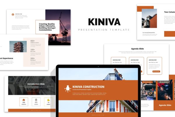 建筑与工程主题Google演示模板第一素材精选 Kiniva : Construction & Engineering Google Slides