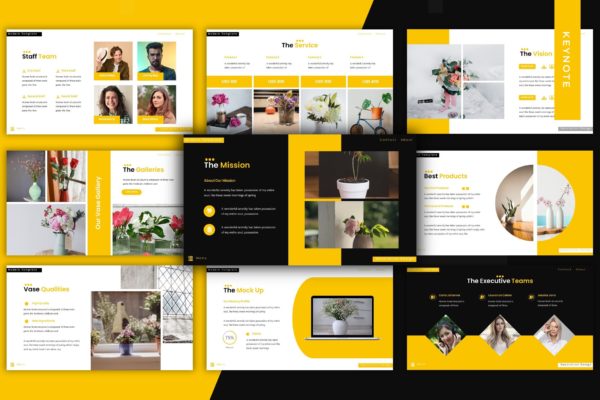 橙色风格多功能Google演示模板第一素材精选 Deco – Google Slide Template