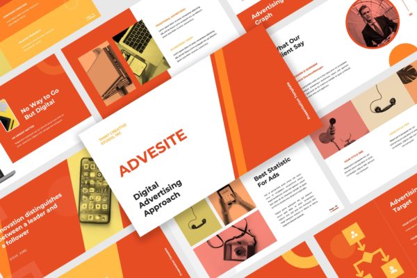 广告业务部门工作报告/项目规划第一素材精选谷歌演示模板 Advertise – Google Slide Presentation