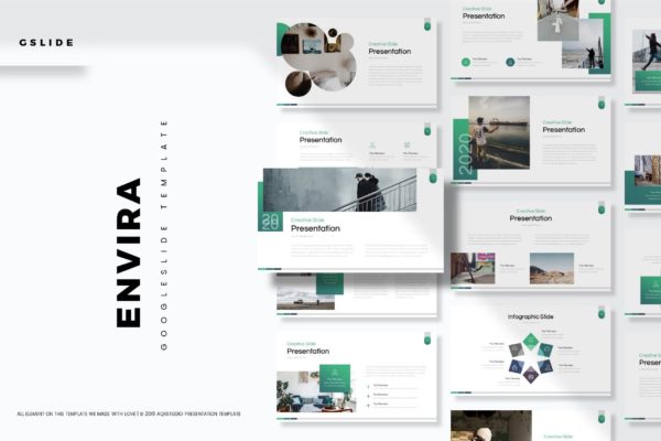 公司宣讲/业务演示Google演示模板第一素材精选 Envira – Google Slide Template