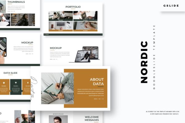 企业业务介绍Google Slide幻灯片设计模板 Nordic – Google Slide Template