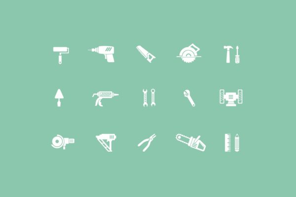 15枚施工建筑主题矢量第一素材精选图标素材 15 Construction and Building Icons