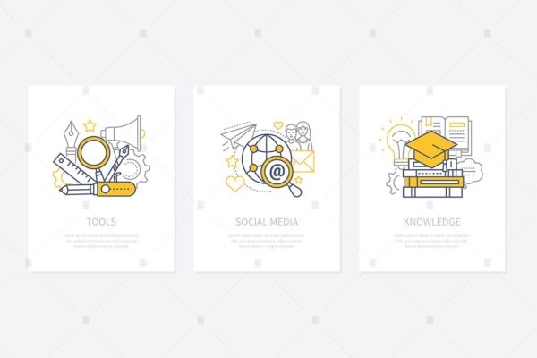 设计工具概念第一素材精选图标集 Designers tools, equipment concept icons set