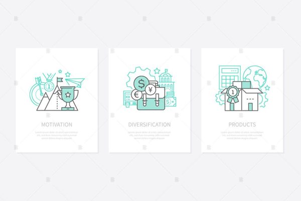 动机/目标设定矢量概念第一素材精选图标素材 Motivation, goal setting concept icons set