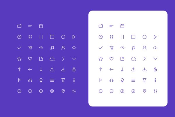 简约设计风格矢量第一素材精选图标素材 Simple Vector Minimalistic Icons Set