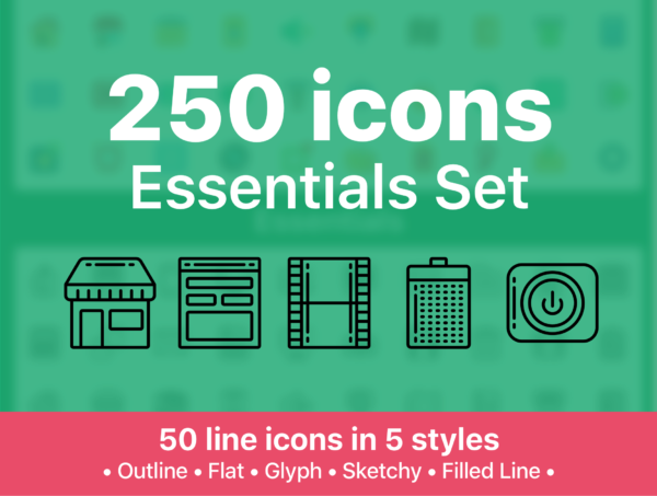 第一素材下午茶：250枚Web&APP设计必备第一素材精选图标素材合集