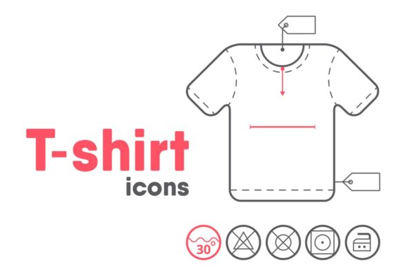 T恤矢量第一素材精选图标设计AI&PSD模板 T-shirt Icons