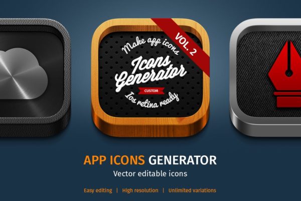 3D/2D&扁平设计风格APP蚂蚁素材精选图标生成器v2 App Icons Generator vol. 2