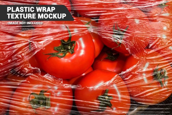 透明塑料包装纹理效果一键套用PSD模板 Transparent Plastic Wrap Texture Mockup