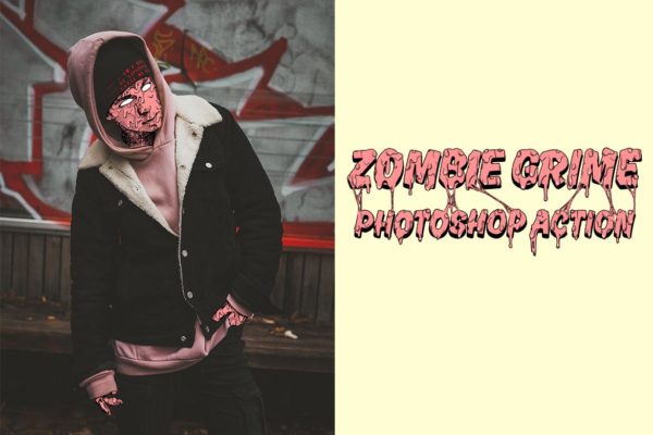 Grime Art艺术风格蚂蚁素材精选PS动作 Zombie Grime Art Photoshop Action