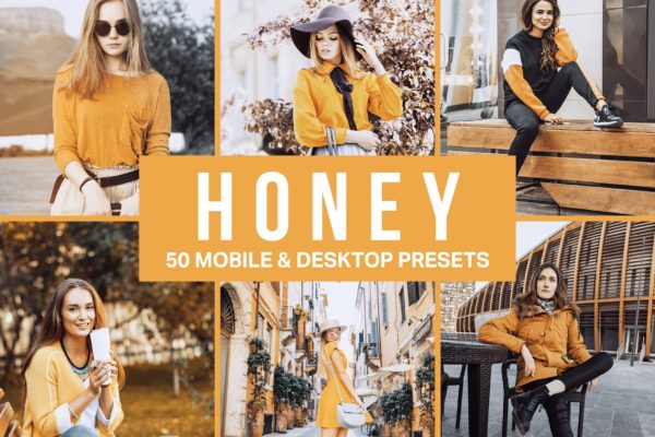 50款蜂蜜色调照片风格第一素材精选LR预设 50 Honey Yellow Lightroom Presets and LUTs