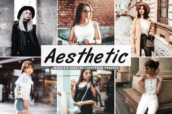 模特人像摄影必备的LR调色滤镜合集v2 Aesthetic Mobile & Desktop Lightroom Presets V2