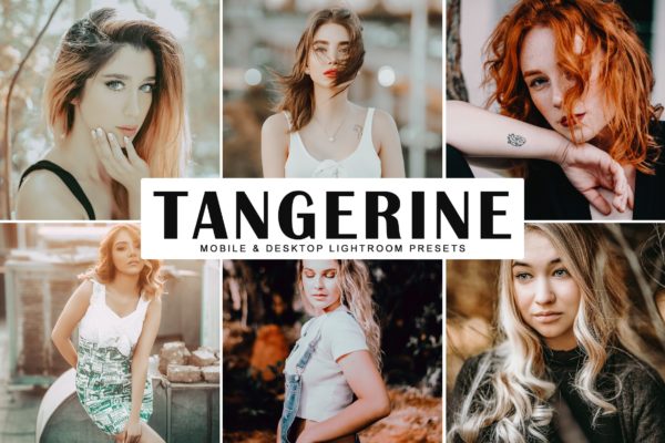 哑光金色色调照片调色滤镜蚂蚁素材精选LR预设 Tangerine Mobile & Desktop Lightroom Presets