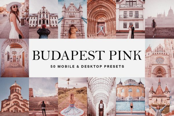 50款经典电影胶片色调Lightroom预设&LUT 50 Budapest Pink Lightroom Presets and LUTs