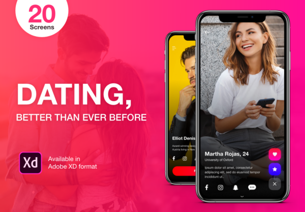 蚂蚁素材下午茶：社交约会APP UI设计蚂蚁素材精选套件[XD]