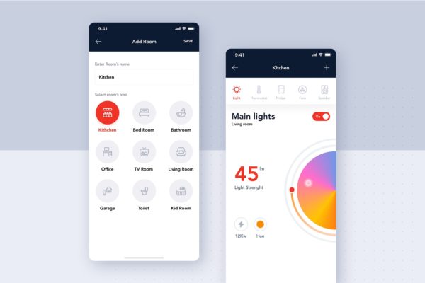 IoT物联网智能家居APP应用UI设计蚂蚁素材精选模板 Smart Home – IoT mobile mobile template