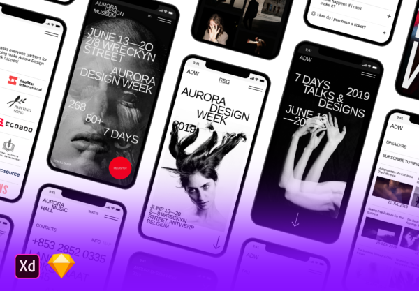 蚂蚁素材下午茶：IOS平台时尚社交APP应用UI设计蚂蚁素材精选套件[Sketch,XD]