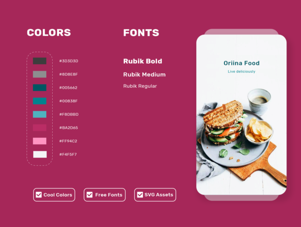 第一素材下午茶：食品/餐厅美食主题APP UI套件[PSD,XD]
