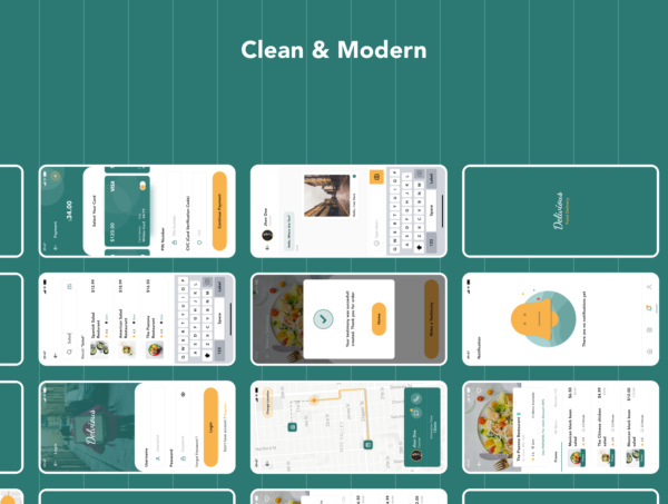 蚂蚁素材下午茶：食品交付/订餐配送APP应用UI设计蚂蚁素材精选模板[FIG]
