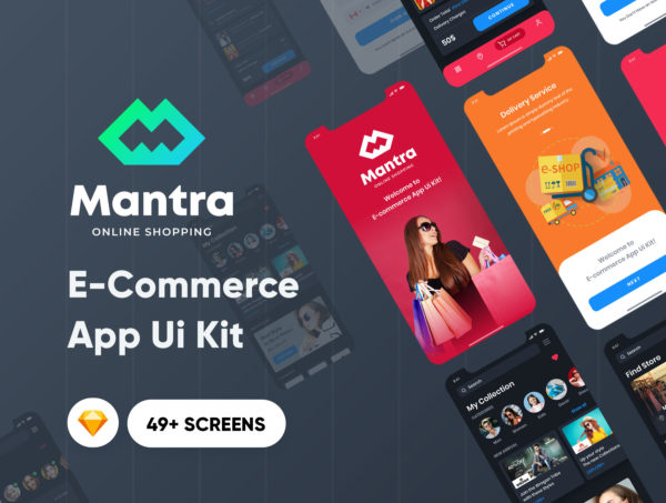 第一素材下午茶：电子商务移动APP应用UI套件Sketch模板