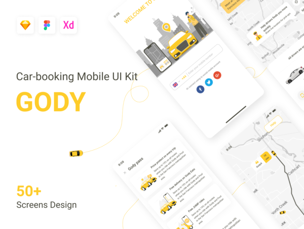 第一素材下午茶：汽车预订移动应用程序App UI套件