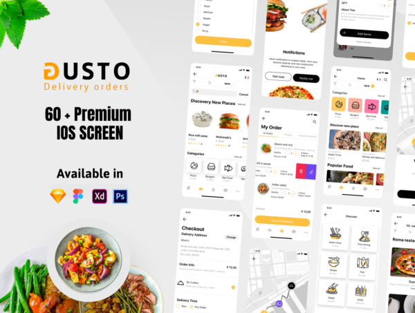 蚂蚁素材下午茶：餐厅外卖APP应用程序IOS UI套件