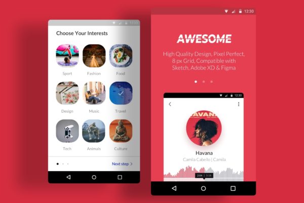 Android应用用户引导页设计第一素材精选模板 Awesome Onboard Android App