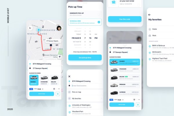 共享汽车APP应用UI设计蚂蚁素材精选套件SKETCH素材 Car Sharing mobile UI Kit_SKETCH