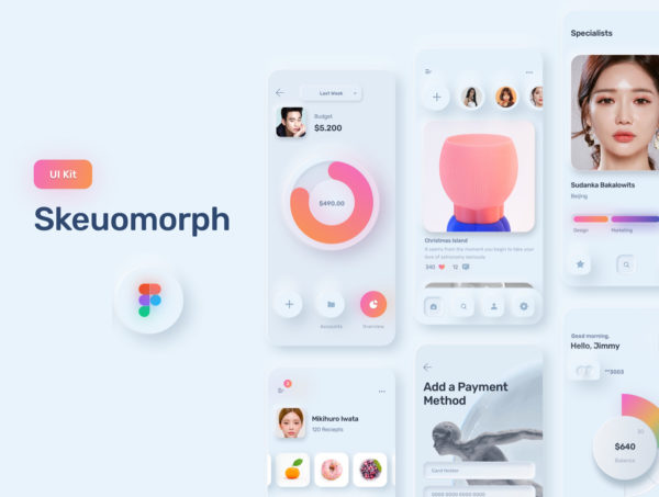 蚂蚁素材下午茶：电商购物&金融类拟物化APP应用UI设计蚂蚁素材精选套件[FIG]