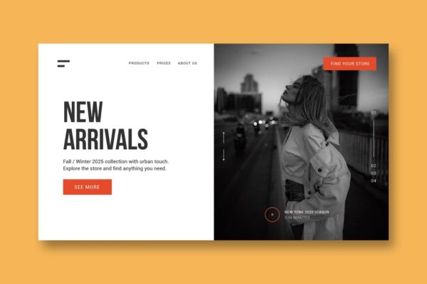 时装与服装网站设计着陆页设计第一素材精选模板 Fashion & Clothing – Landing Page