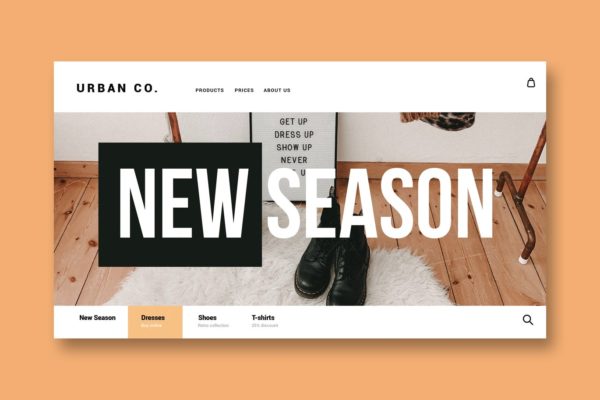 时尚服饰品牌网站着陆页设计第一素材精选模板 Fashion & Clothing – Landing Page