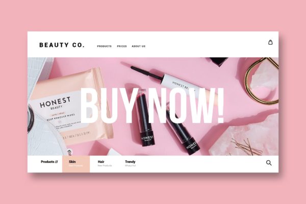 美容护肤品牌网站着陆页设计第一素材精选模板 Beauty & Make up – Landing Page