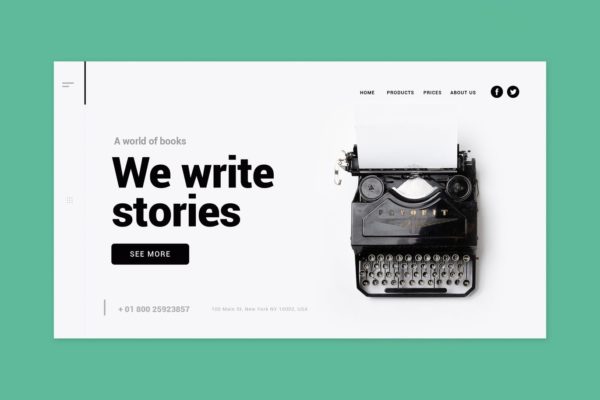 杂志&书籍主题网站着陆页设计蚂蚁素材精选模板 Magazine & Books – Landing Page