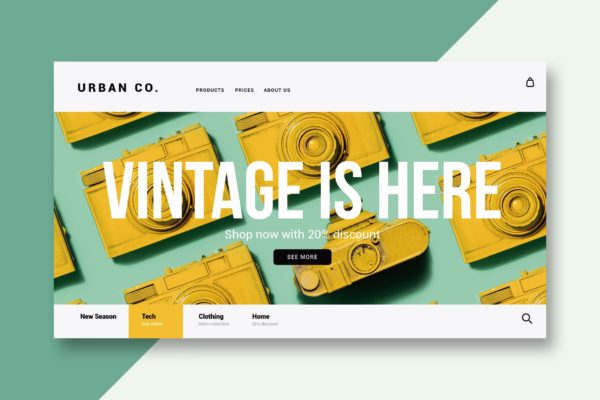 创意商品网上商城着陆页设计第一素材精选模板 Online Store – Landing Page