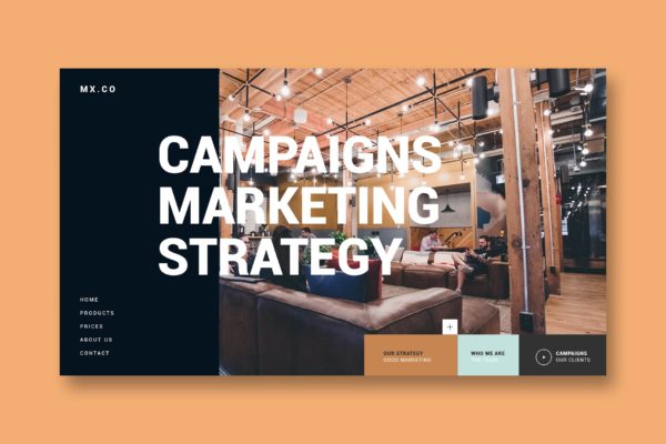 创意设计团队工作室网站着陆页设计第一素材精选模板 Marketing Agency – Landing Page