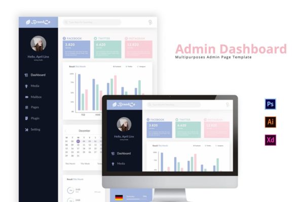现代设计风格多用途管理员后台模板 Modern Admin Dashboard Template