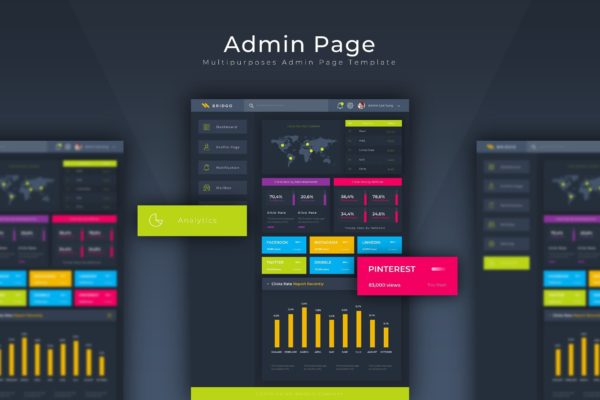 多用途网站后台管理界面设计第一素材精选模板 Bridgo Dashboard | Admin Template