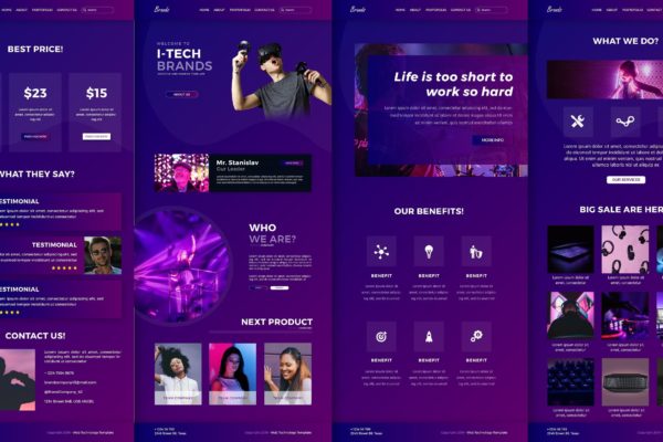 高端科技技术公司官网设计第一素材精选模板 Technology | Web Template