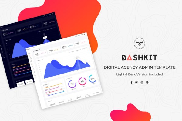 管理面板/项目管理系统后台UI设计第一素材精选套件 Digital Agency Admin Dashboard UI Kit