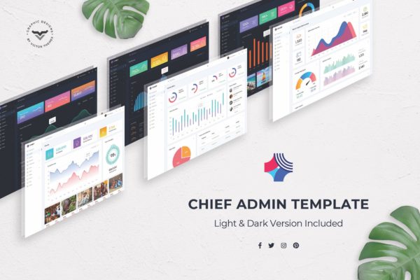Web应用程序管理系统UI界面设计PSD模板 Chief – Admin Dashboard PSD Template