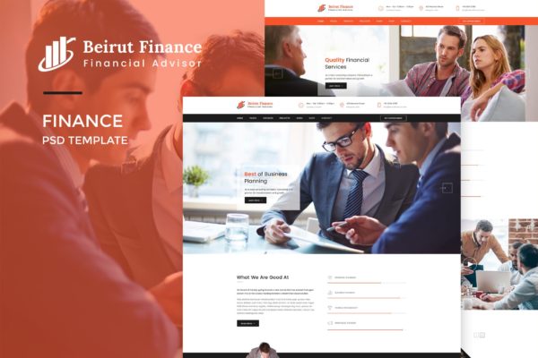 金融业务网站设计PSD模板 Beirut : Finance Web Template
