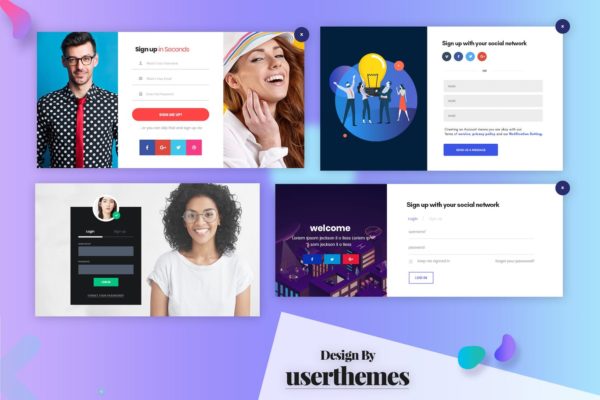 高品质网站注册弹出窗口UI设计第一素材精选模板 Quality Of Design User Registration Popup