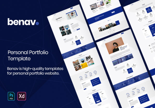 蚂蚁素材下午茶：个人作品集/博客网站UI设计PSD＆XD模板