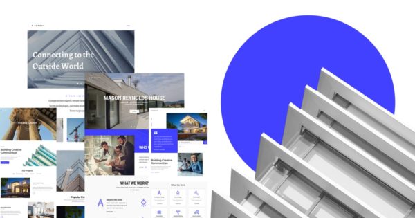 建筑主题网站设计SKETCH模板 ZEPHYS – Architecture Sketch Template