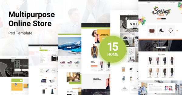 15种设计风格多用途网上商城设计PSD模板 Crux Store – Multi-Purpose PSD Template