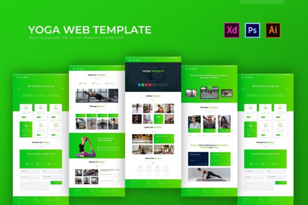 瑜伽培训机构网站设计PSD模板 Yoga | PSD Web Template